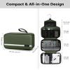 Maliton Toiletry Bag for Men & Women Large Toiletry Bags for Traveling Hanging Toiletry Bag Hygiene Bag with 4 Compartments Waterproof Bathroom Shower Bag(Olive Green) view 3