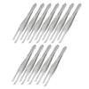 12 Pcs Cosmetic Tool Silver Tone Slanted Tip Hair Removal Eyebrow Tweezer by Unoopler view 1