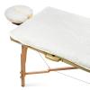 Saloniture Fleece Massage Table Pad & Face Cradle Set - Soft and Comfortable 1/2" Thick Facial Bed and Headrest Cover - Natural view 1