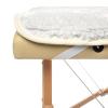 Saloniture Fleece Massage Table Pad & Face Cradle Set - Soft and Comfortable 1/2" Thick Facial Bed and Headrest Cover - Natural view 4