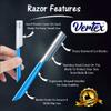 Beard Shaping Razor Tool Mustache Straight Edge Travel Razors Stainless Steel For Eyebrow Grooming Kit Trimmer Blade For Men Bag Use After Black Color Dye Balm Oil Wash Replacement Disposable Clippers view 3