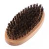 Beard Brush, Men Faux Boar Bristle Wood Handle Military Pocket Mustache Beard Grooming Comb Brush view 2
