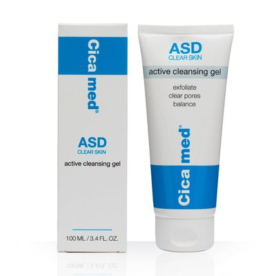 Cicamed ASD Acne Cleansing Gel - Cleanser with Glycolic & Salicylic Acid for Oily & Blemish-Prone Skin - Gentle Face Wash to Exfoliate & Unclog Pores - 3.4 fl. oz (100 ml)