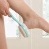 AKOAK 1 Pack Random Color 2-in-1 Natural Pumice Stone Foot Brush Body Brush with Plastic Handle,Feet File Callus Remover Pedicure Tool Exfoliating Scrubber for Dead Skin view 3