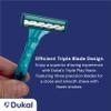 Dukal Dawn Mist Triple Play Facial Razor, Teal Handle with Clear Plastic Guard, Pack of 500 view 4