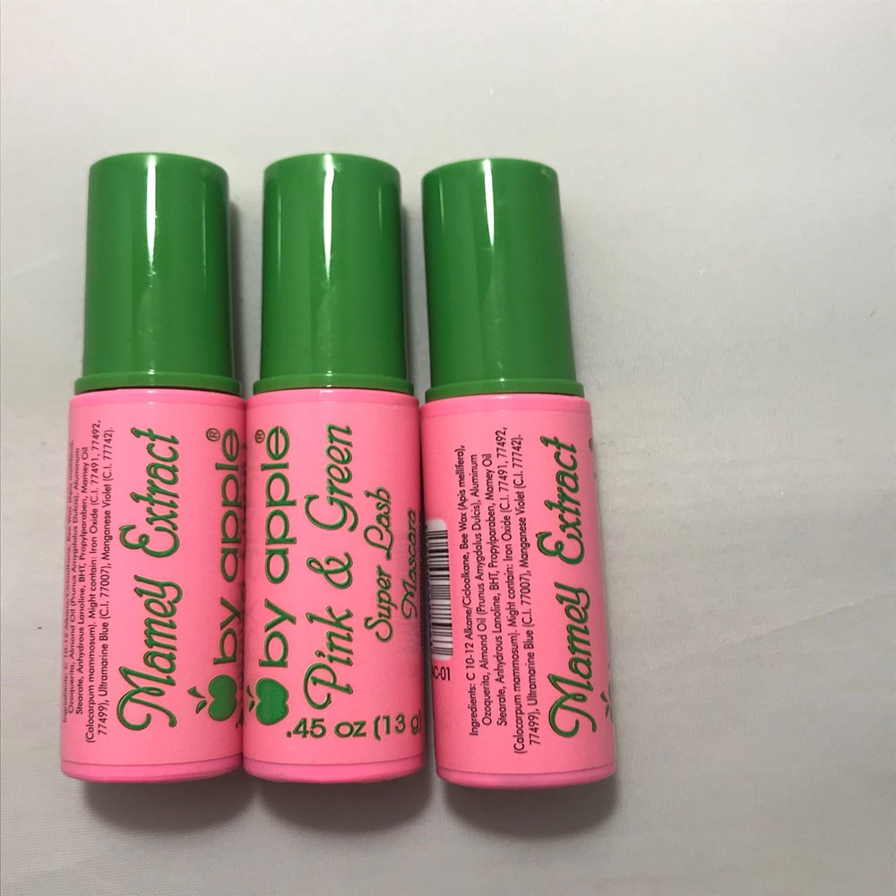 APPLE MASCARA SUPER LASH - PINK & GREEN (BLACK) (3 PCS)