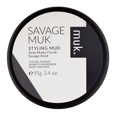 MUK. Savage Hair Styling Mud for Medium to Coarse Hair - Semi Matte Flexible Hold with Humidity Resistance. Water Soluble Hair Mud for Texture, Volume & Extreme Styling Mud. Never Flakes, 95g