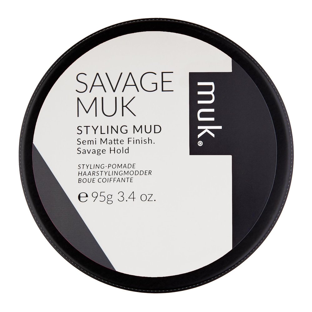 MUK. Savage Hair Styling Mud for Medium to Coarse Hair - Semi Matte Flexible Hold with Humidity Resistance. Water Soluble Hair Mud for Texture, Volume & Extreme Styling Mud. Never Flakes, 95g