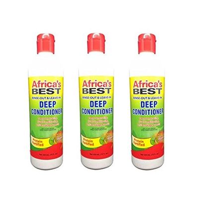 African Pride PACK OF 3 - Rinse Out and Leave In Deep Conditioner 12 Ounce