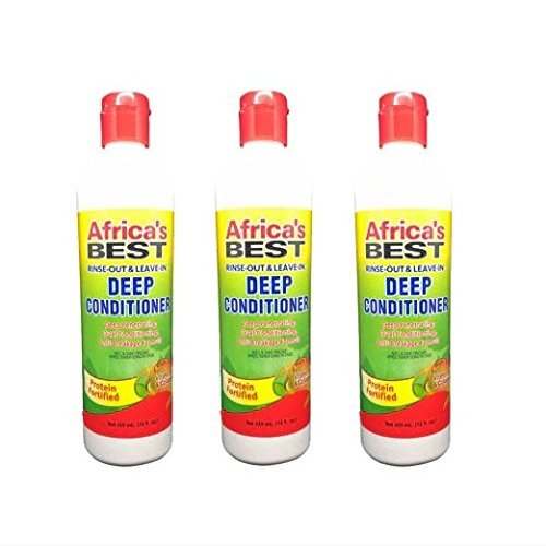 African Pride PACK OF 3 - Rinse Out and Leave In Deep Conditioner 12 Ounce