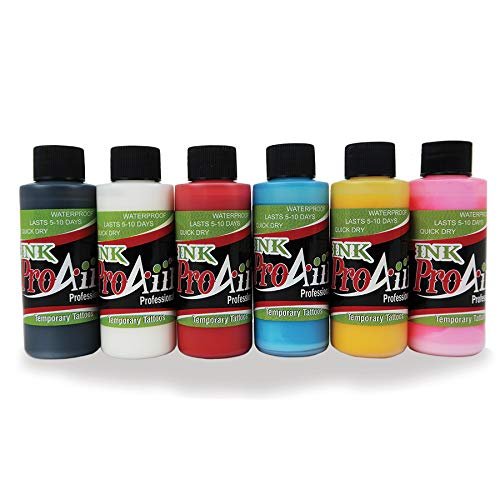 Body Paint - ProAiir Temporary Tattoo Ink Starter Pack - 6 4.2 oz (120ml) Bottles