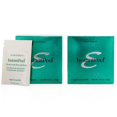 Earthen SkinCare InstantPeel Dead Skin Remover Skin Exfoliant  Safe for Sensitive Skin - 6 Packets/Box (2-Pack)