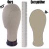 11.5" Tall Canvas Wig Head, cork filled (20"- 25") - (22" Circumference) view 3