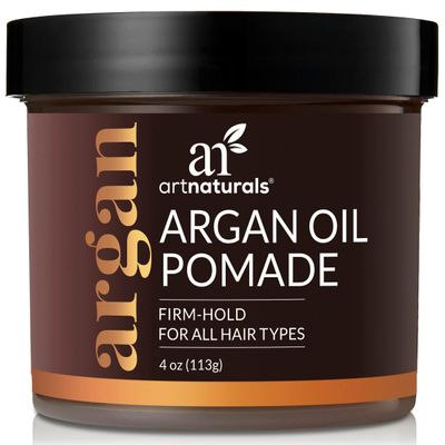 artnaturals Professional Argan Oil Pomade - (4 Oz / 113g) - Strong Hold for All Hair Types Natural Hair Styling Formula Men and Women Made in USA Thick, Straight and Curly Hair
