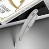 BRV MEN Professional Straight Edge Barber Razor w/ 100 Single Edge Razor Blades | Straight Razors for Men | Barbershop Accessories | Mens Shaving Knife & Shavette - Silver view 2