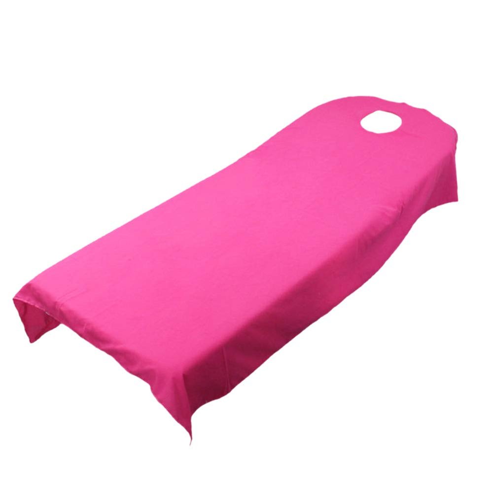Beauty Massage Treatment Soft Sheets Spa Massage Treatment Table Bed Cover with Hole (Rose)