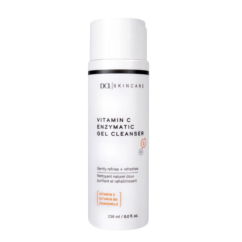 DCL Skincare Vitamin C Enzymatic Gel Cleanser with Sugar Fruit Enzymes & Vitamins C/B5, 8.0 Fl oz