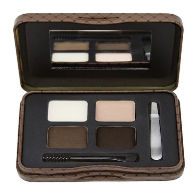 L.A. Girl Inspiring Brow Kit, Dark and Defined (Dark), Brow Wax 0.035 oz., Brow Powder 0.15 oz., Includes Tweezers and Dual Ended Brush with Spoolie