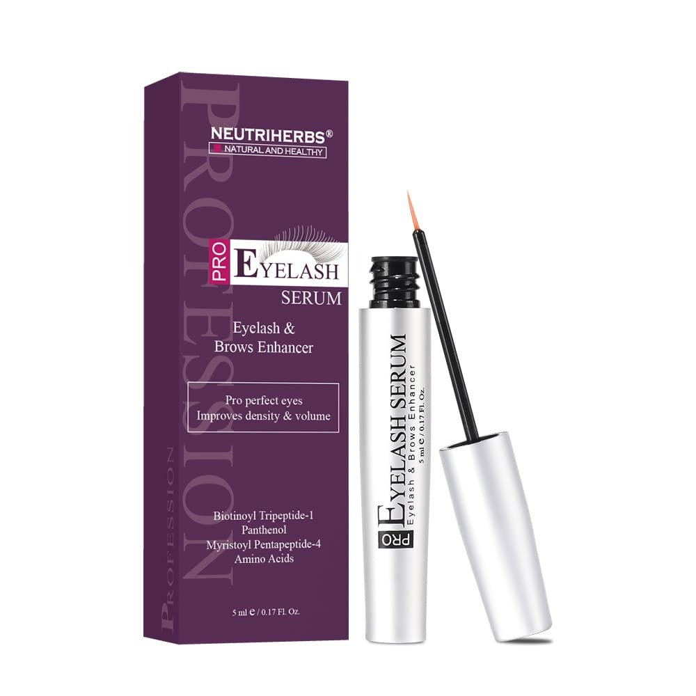 Neutriherbs Eyelash Growth Serum, Natural Petide Eyelash Serum,Eyebrow Enhancer, Longer Thicker Fuller Lash and Brow,5ml