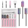 Makartt 7Pcs Nail Drill Bits, 3/32 Inch Dimond Sanding Bit Sets for Nail Drill E-File,Nail Drill Bit Sets Ceramic Acrylic Gel Bit Kit,Manicure Pedicure Remover Tools Salon Home DIY Use view 1
