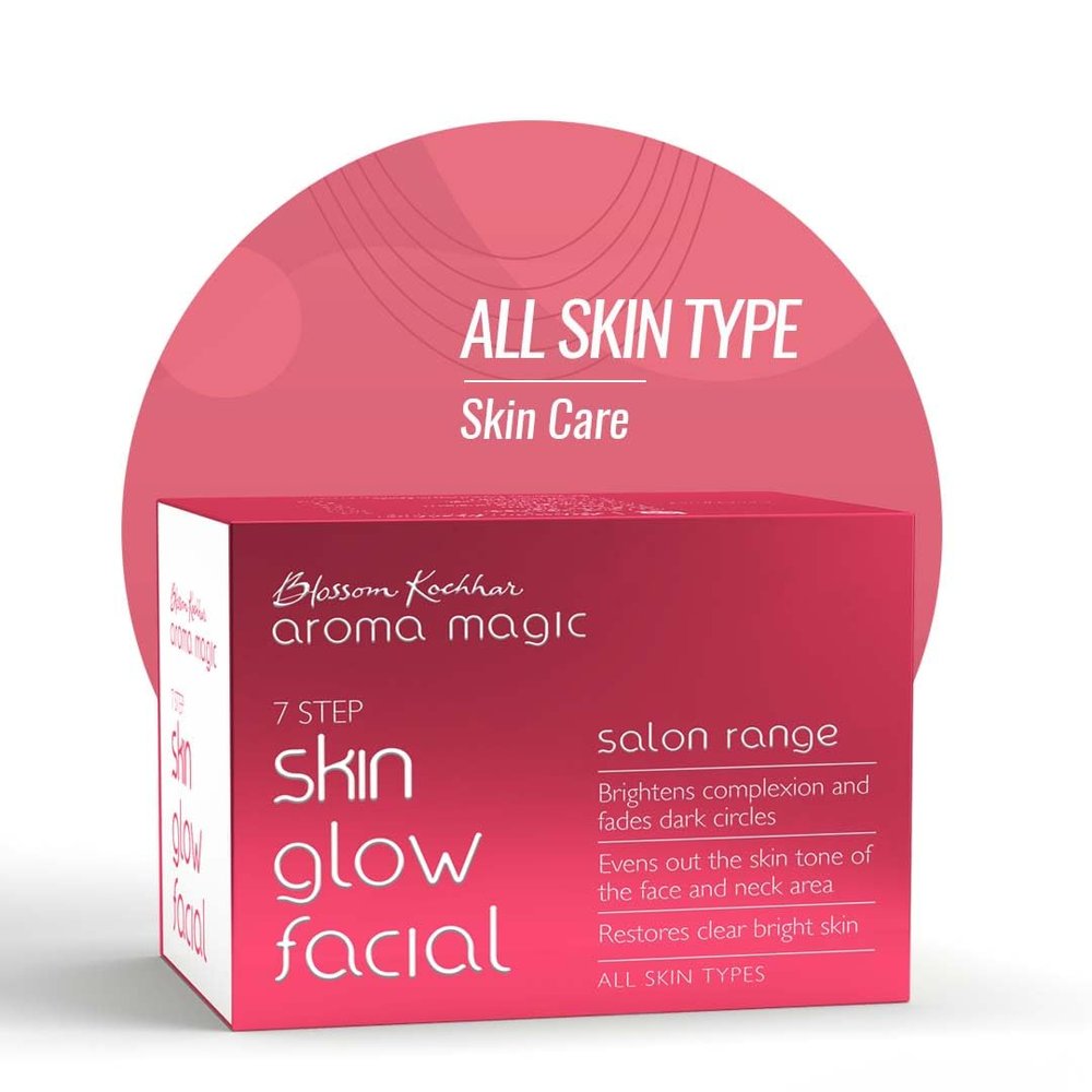 Aroma Magic Skin Glow Facial Kit - Multi Use | 7 Steps Skincare Set | Reduces Dark Circles | Gently Removes Dead Skin | Restores Clear & Radiant Skin
