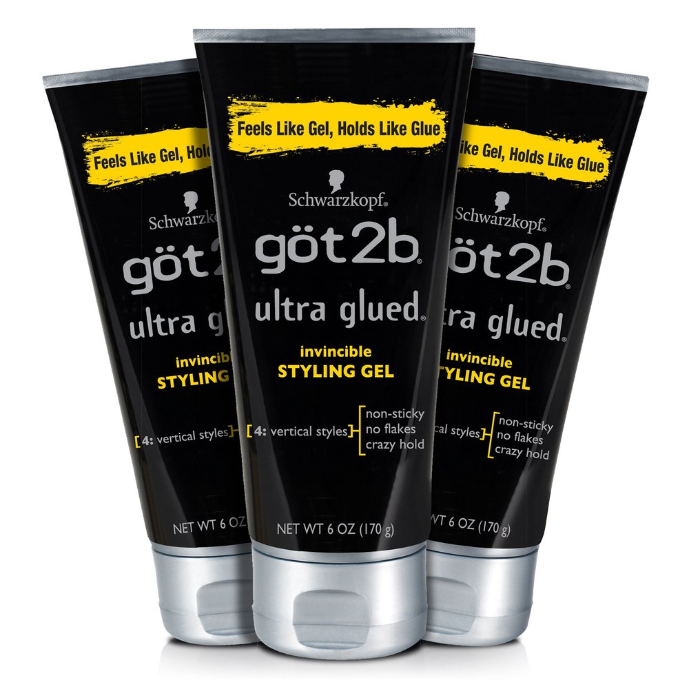 Got2b Ultra Glued Invincible Styling Hair Gel, 6 oz (Count of 3)