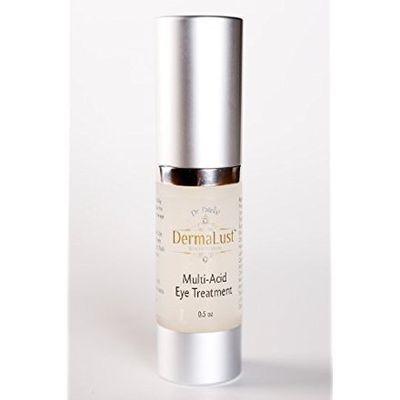 DermaLust Multi-Acid Eye Serum enhances the appearance of dry or damaged skin by reducing flaking and restoring suppleness.