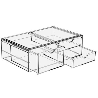 Sorbus Acrylic Drawers, Clear Makeup Organizer for Vanity (3 Drawers)