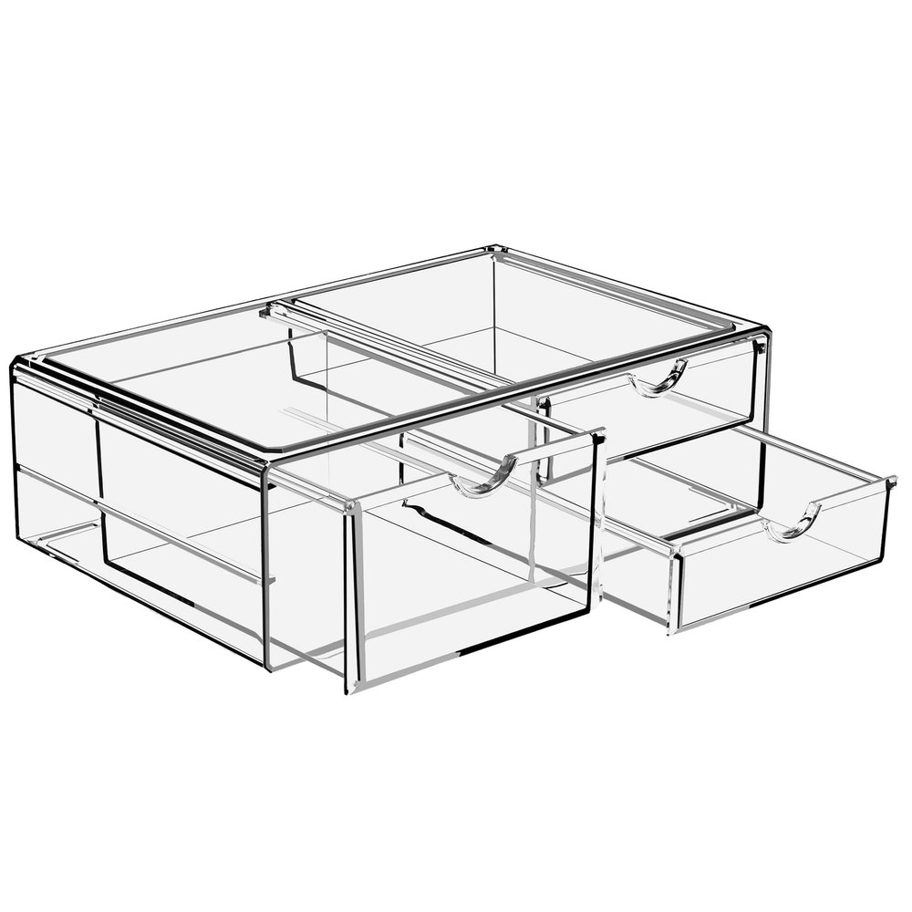 Sorbus Acrylic Drawers, Clear Makeup Organizer for Vanity (3 Drawers)