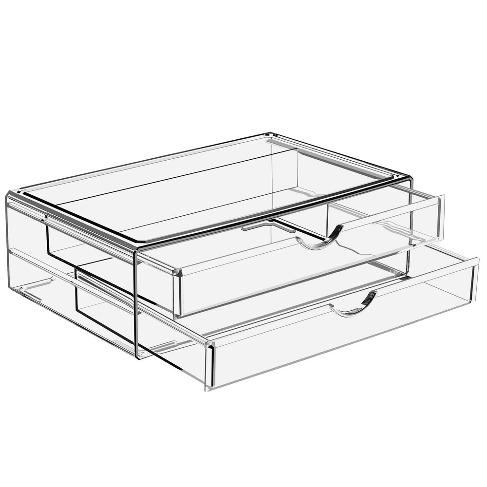 Sorbus Acrylic Drawers, Clear Makeup Organizer for Vanity (2 Wide Drawers)