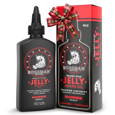 Bossman Jelly Beard Oil for Men (4 oz, Hammer Scent) Softens, Moisturizes & Conditions with Natural Ingredients