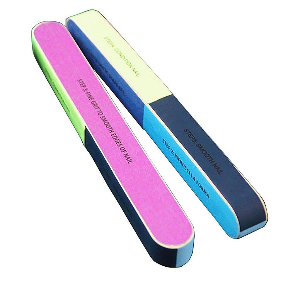 2 pc Nail Buffer 7 Way Shiner Buffing Block Sanding Files Manicure Mash