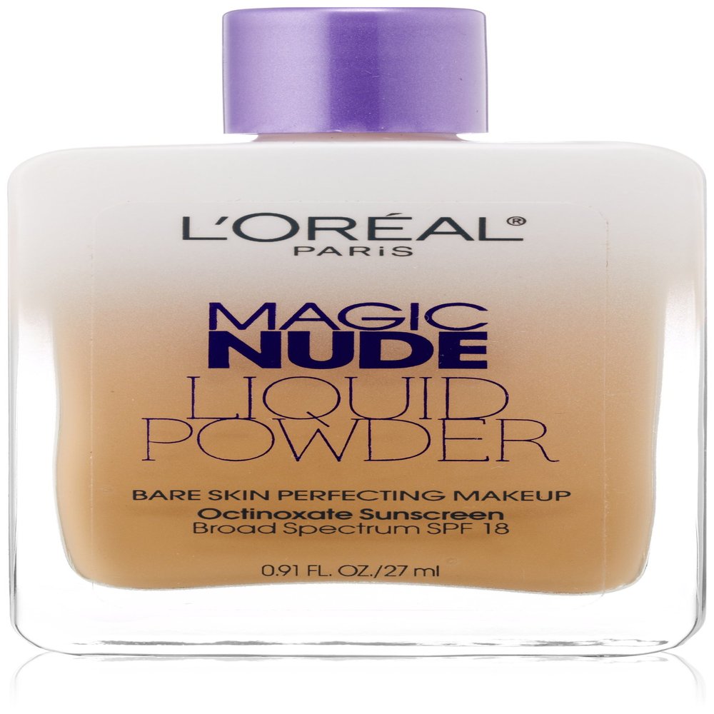 LOral Paris Magic Nude Liquid Powder Bare Skin Perfecting Makeup SPF 18, Natural Beige, 0.91 Ounces