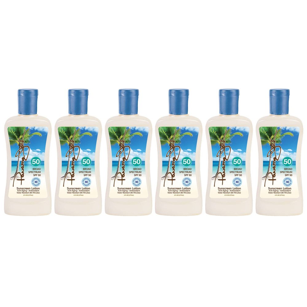 Panama Jack Sunscreen Suntan Lotion - SPF 50, Broad Spectrum UVA/UVB Protection, PABA, Paraben, Gluten & Cruelty Free, 6 FL OZ (Pack of 6)