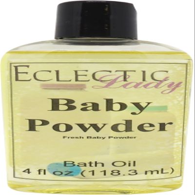 Baby Powder Bath Oil, Scented Body Oil, Relaxing Bathing Oil, 4 oz