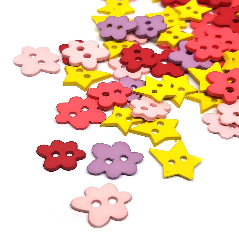 100 pcs fancy cloud and star buttons for sewing crafts