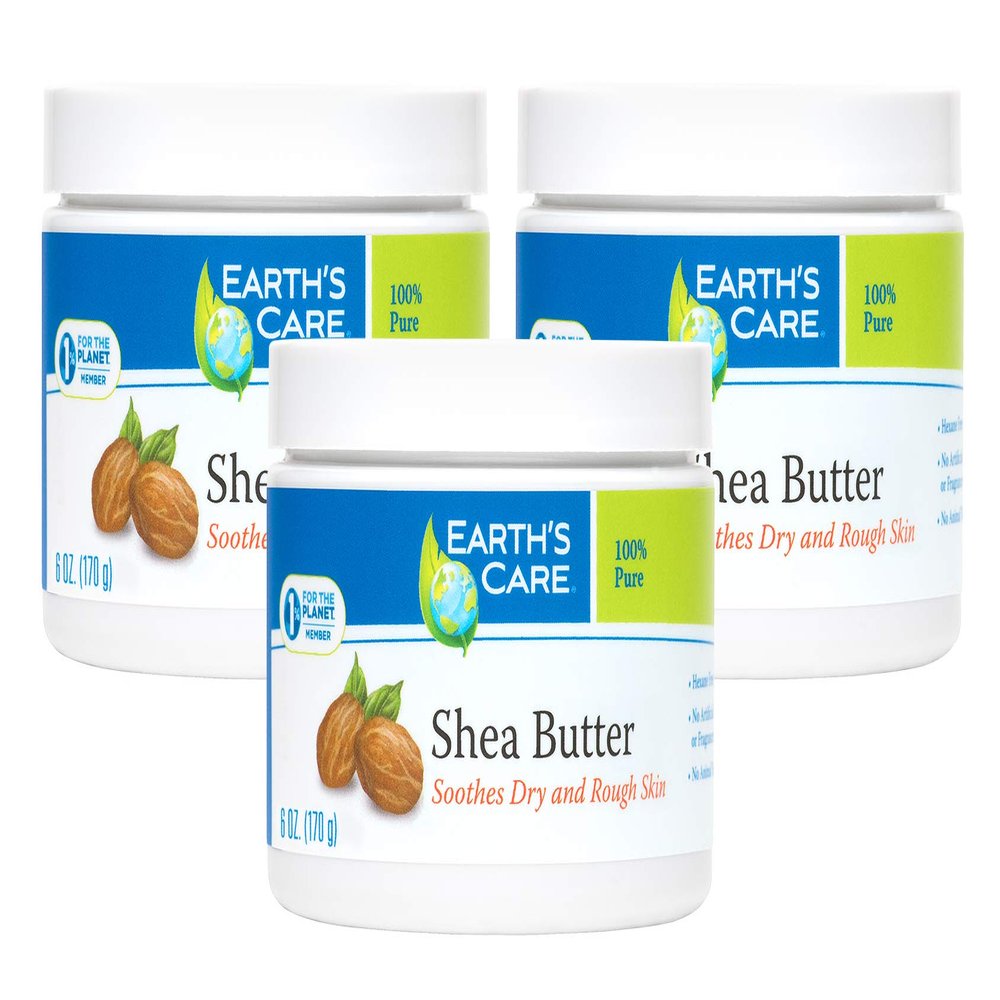 Earth's Care Shea Butter 100% Pure Moisturizer for Skin & Hair 6 OZ, 3 pack