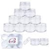 Beauticom 24 Pieces 20G/20ML Round Clear Jars with Screw Cap Lid for Powdered Eyeshadow, Mineralized Makeup, Cosmetic Samples - BPA Free view 1