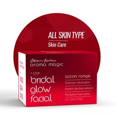Aroma Magic Bridal Glow Facial Kit | 7-Step Facial for Radiance & Glowing Skin | Revitalizes Dull Skin & Deeply Nourishes | Salon-Quality Bridal Skincare at Home | Suitable for All Skin Types