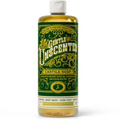 Carolina Castile Soap Unscented Castile Soap Liquid - 32 oz Vegan & Pure Organic Soap Concentrated Non Drying All Natural Formula Good for Sensitive Skin (32 Ounces)