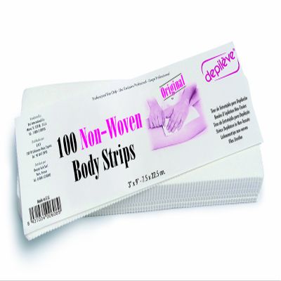 Depileve Body Wax Strips - Hair Removal Waxing Strips for Legs, Arms, Underarms and Bikini - Nonwoven - Pack of 100