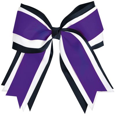 Jumbo 3 Color Hair Bow Purple