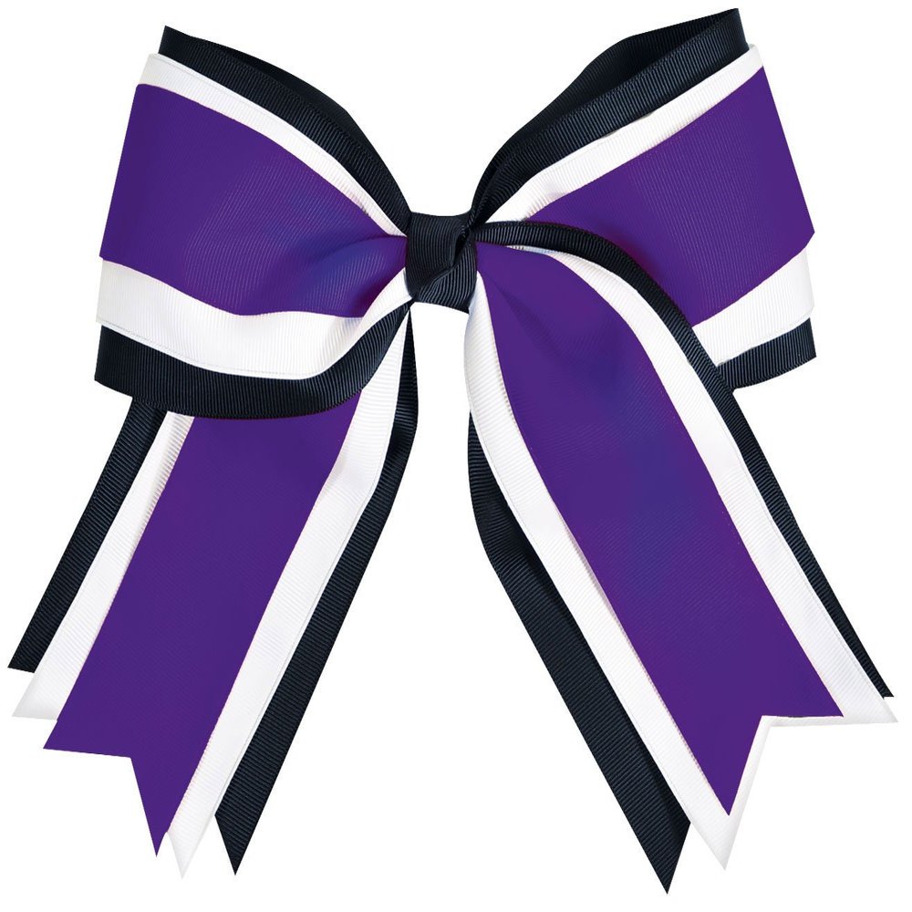 Jumbo 3 Color Hair Bow Purple