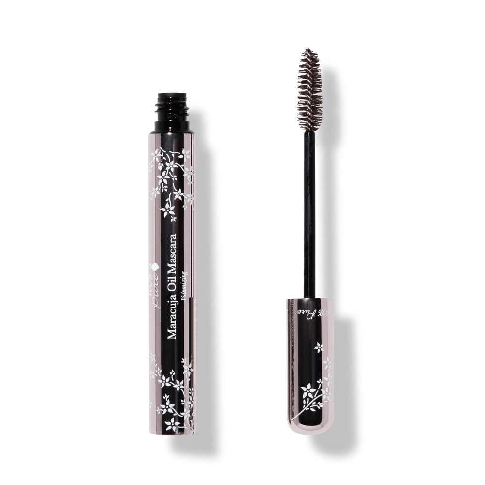 100% PURE Maracuja Oil Mascara Dramatic Intense Volume & Length Natural Fruit Pigmented Voluminous Eyelash Makeup No Clumping, Smudging or Flaking - Vegan, Dark Chocolate Color - 0.35 oz