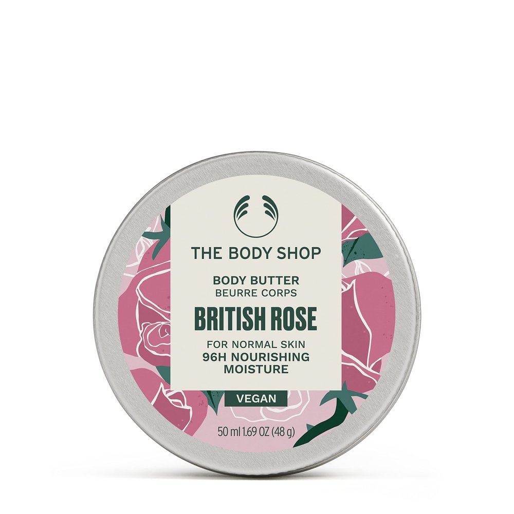 The Body Shop British Rose Body Butter Nourishing & Moisturizing Skincare for Normal Skin Vegan 1.72 oz