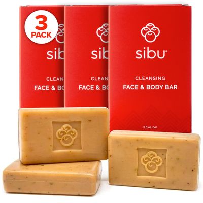 sibu Sea Buckthorn Soap, Cleansing Face & Body Bar with Citrus Scent (3-Pack)  Moisturizes Skin, Reduces Redness and Blemishes, and Calms Sensitive Skin