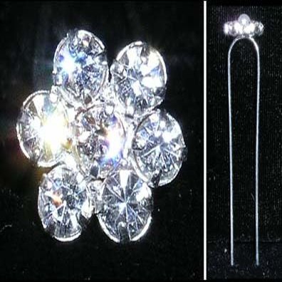 #14362 - Small Rhinestone Daisy Hair Pin