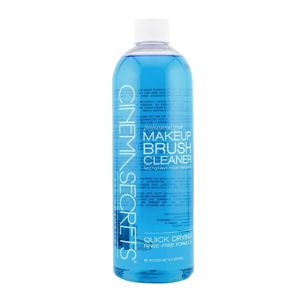 Cinema Secrets Original Blue Vanilla Makeup Brush Cleaner Solution - Professional Cleanser for Makeup Brushes - Quick-Drying, Rinse-Free Formula - Removes Stubborn Waterproof Make Up (16 fl oz)
