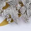 Alilang Silvery Tone Crystal Rhinestone Flower Leaf Bridal Long Hair Comb view 4