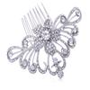 Alilang Silvery Tone Crystal Rhinestone Floral Filigree Bridal Hair Comb view 1